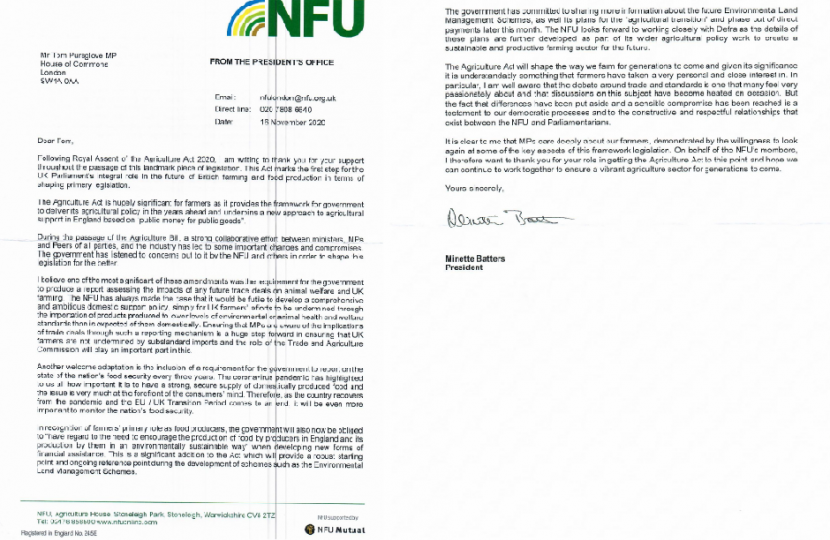 NFU letter
