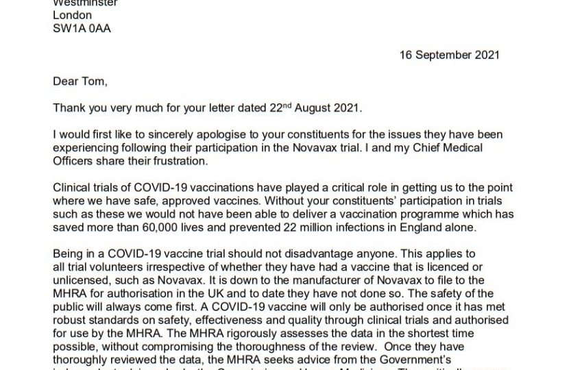 Novavax Letter 16.09.21