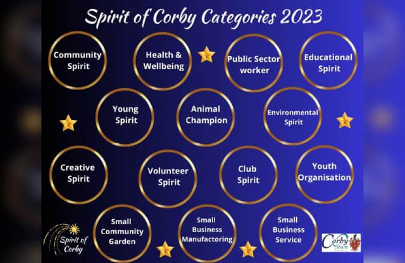 Spirit of Corby Awards 2023 Nominations Graphic
