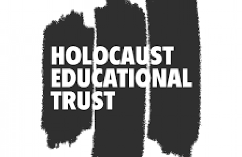 A graphic displaying the grey 'Holocaust Educational Trust' logo on a plain white background.