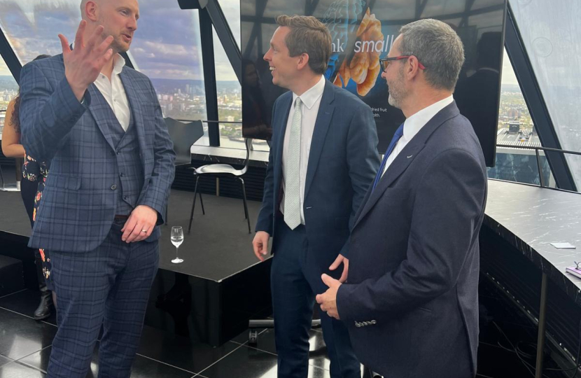 Tom in discussion with Mark Fairweather and Phil Gowland, the CEO and Commercial Director of Whitworths.
