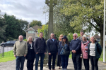 Tom Pursglove MP visit to Corby War Memorial with local residents and councillors 