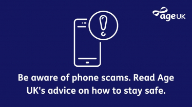 Age UK avoiding scams graphic