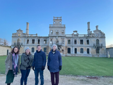 Tom at Kirby Hall with representatives from English Heritage 