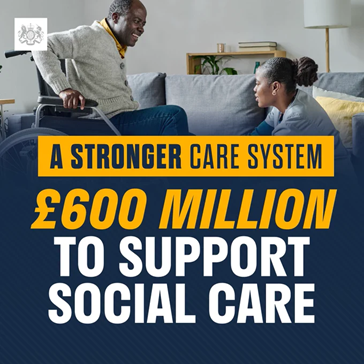 £600 million to support social care graphic