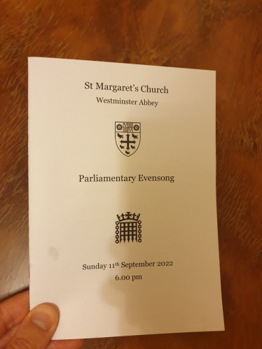 Parliamentary Evensong for HM the Queen